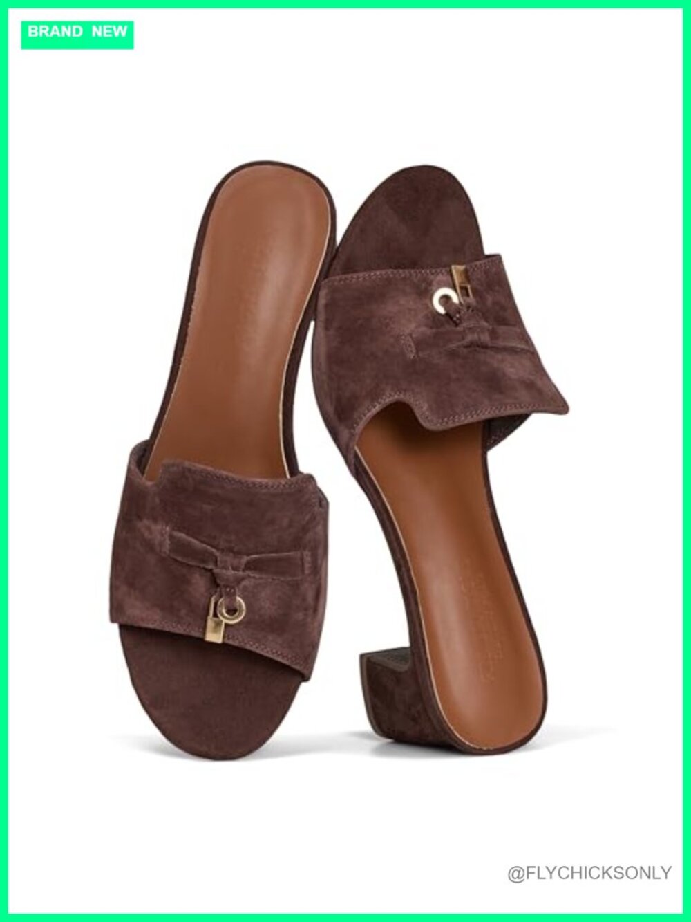 Genuine Leather Block Heeled Sandals for Women Dressy Slides Memory Foam
